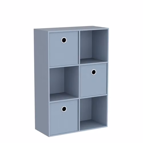 Vida Designs Durham 6 Cube Storage Organiser with 3 Grey Baskets, Grey, W/D/H: 96.5 x 29.0 x 64.5 cm – 4