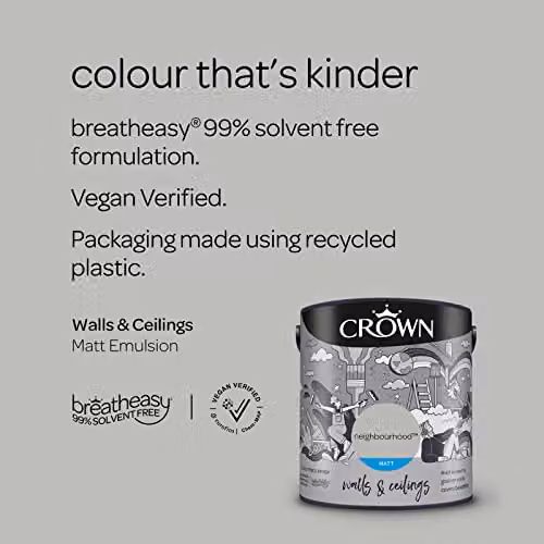 Crown Grey Matt Dispersion Emulsion Paint 2.5l – 2