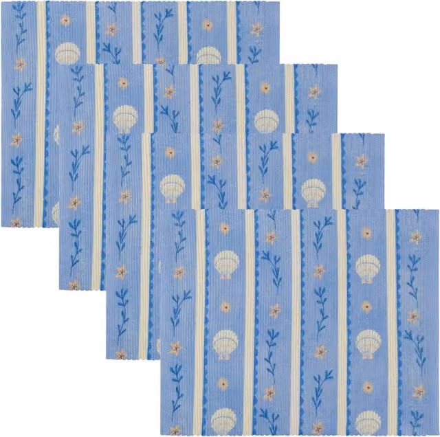Make It A Home Blue Striped Maritime Set of 4 Indoor Outdoor Placemats