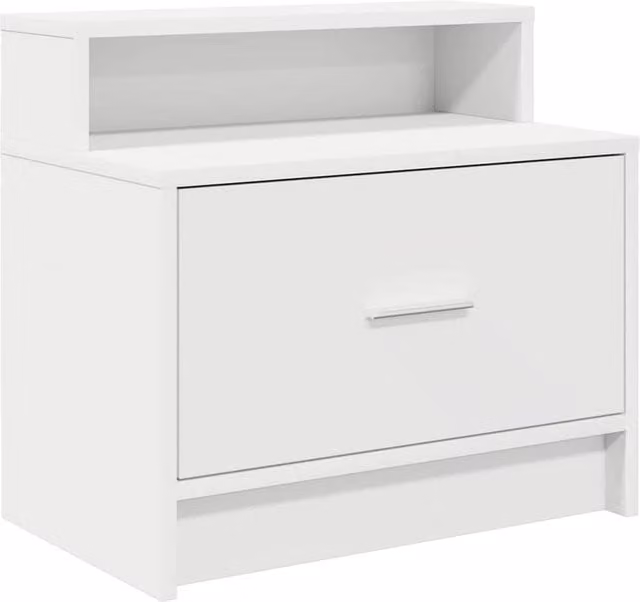 Berkfield Home Modern Bedside Cabinet with Drawer in White, W: 51 cm, D: 31 cm, H: 47 cm