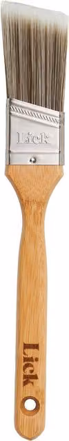 LickTools Angled Bamboo Paint Brush in Brown and Silver