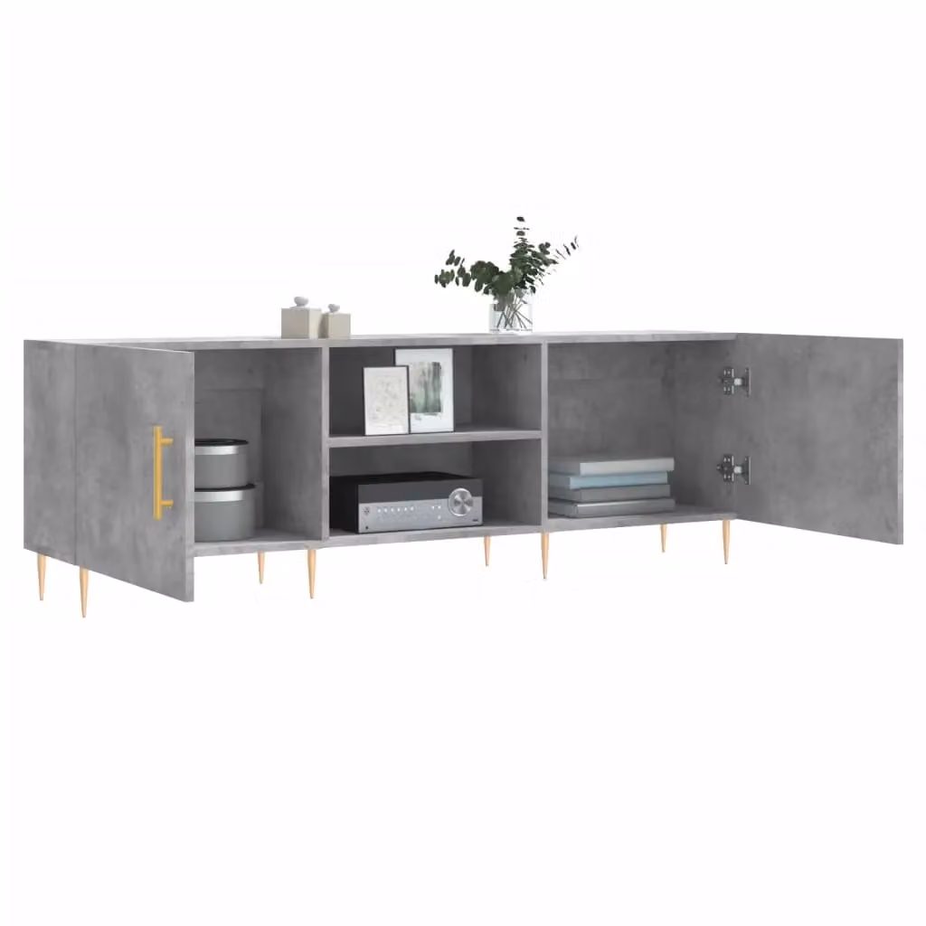 Berkfield Home Modern TV Cabinet in Concrete Grey, W/D/H: 150 x 30 x 50 cm – 2