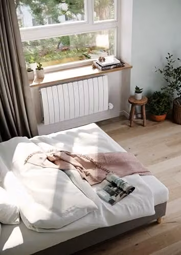 Terma Bergamo E Electric Radiator with Wifi and App Control, White Matt, W: 104.0 cm, H: 59.0 cm, 1.5 kW – 3