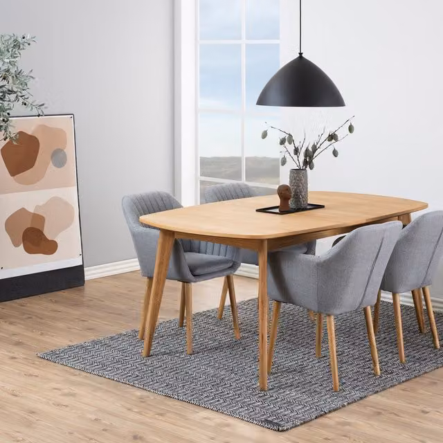 Furniture To Go Marte Extendable Oval Dining Table in Oak Brown