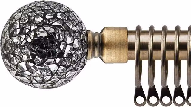 NewEdgeBlinds Extendable Durable Metal Curtain Pole Set in Gold/Yellow, Width: 120 cm