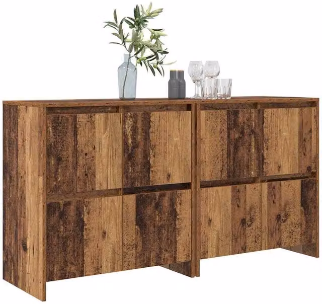 Berkfield Home 2-Piece Rustic Sideboard Set in Brown Engineered Wood, W/D/H: 70 x 41 x 75 cm – 1