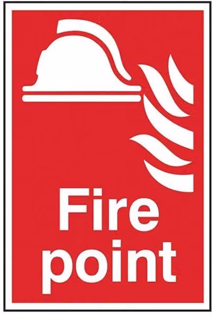 Scan Fire Point Multicolour PVC Sign W: 20 cm, H: 30 cm