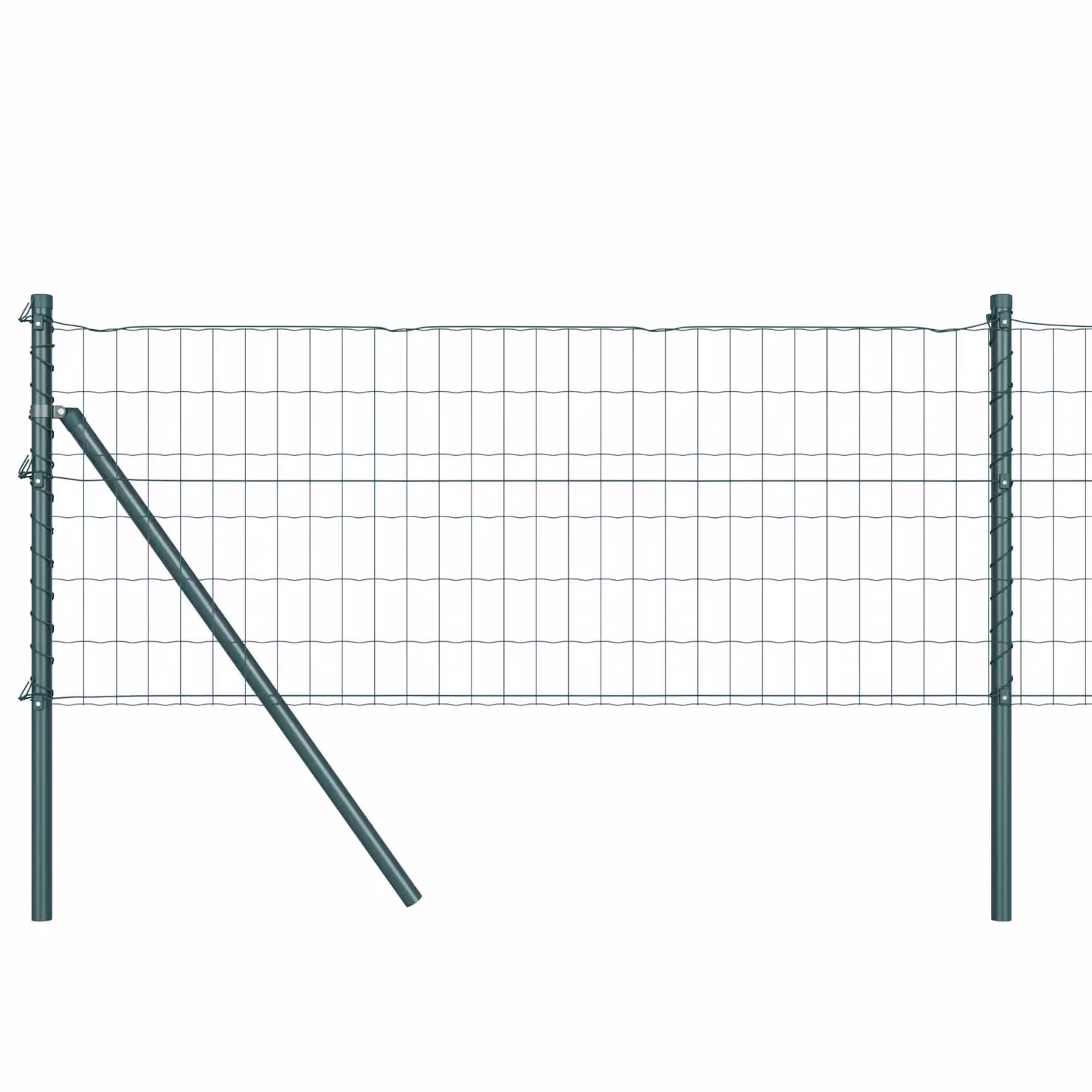 Berkfield Home Euro Fence with 13 Posts, Galvanised Steel, Green and Silver, 0.6 x 25 m – 2