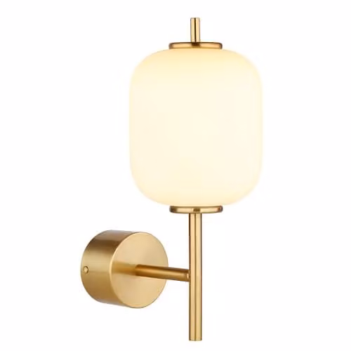 Globo Lighting Modern LED Wall Lamp in Brass and White Glass – 1