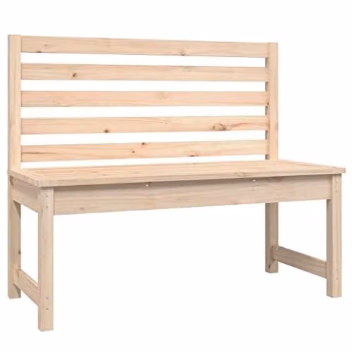 vidaXL Classic Garden Bench in Untreated Solid Pine Wood, Brown/Beige, W/D/H: 109 x 48 x 91.5 cm