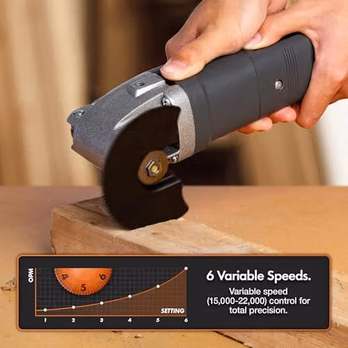 VonHaus 300W Oscillating Multitool in Black with 30pc Accessory Kit and Hard Shell Case – 3