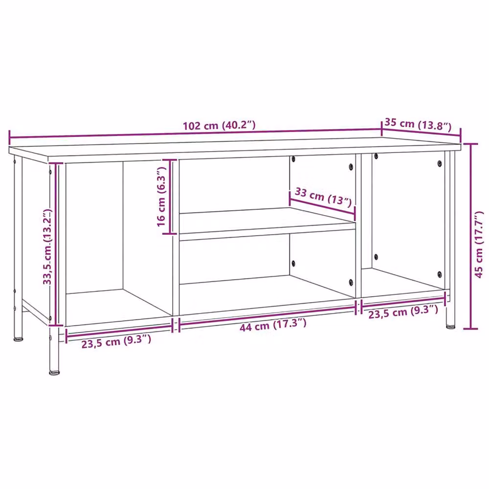 Berkfield Home Black Oak Entertainment Centre – 7