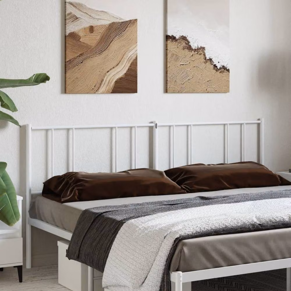 Berkfield Home Classic Metal Headboard in White, 200 cm – 2