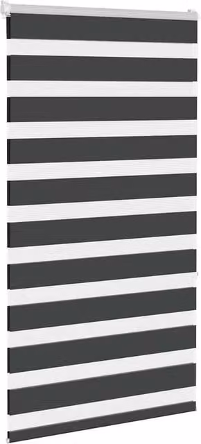 Berkfield Home Elegant Zebra Blind in Black Polyester, W: 85 cm, H: 150 cm