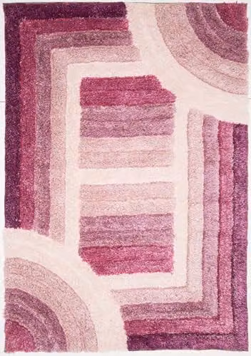 DS Living 3D Shaggy Trellis Geometric Rug in Purple, W/D: 230 x 160 cm – 4