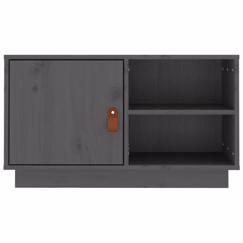 Berkfield Home Grey Rustic Solid Wood Pine TV Cabinet W/D/H: 70 x 34 x 40 cm – 4
