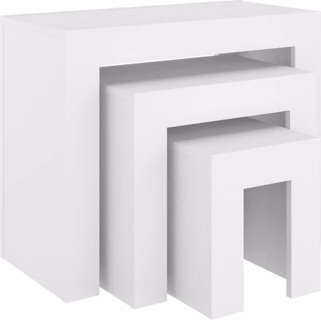 Berkfield Home Nesting Coffee Tables, Set of 3, White Matt MDF