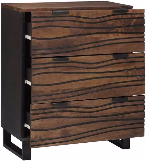 Berkfield Home Solid Mango Wood Sideboard in Brown, W/D/H: 60 x 33.5 x 75 cm