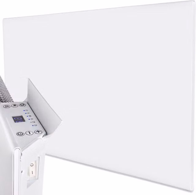 MYLEK White Wall Mounted Slimline Aluminium Convector Panel Heater, W/H: 44 x 35 cm