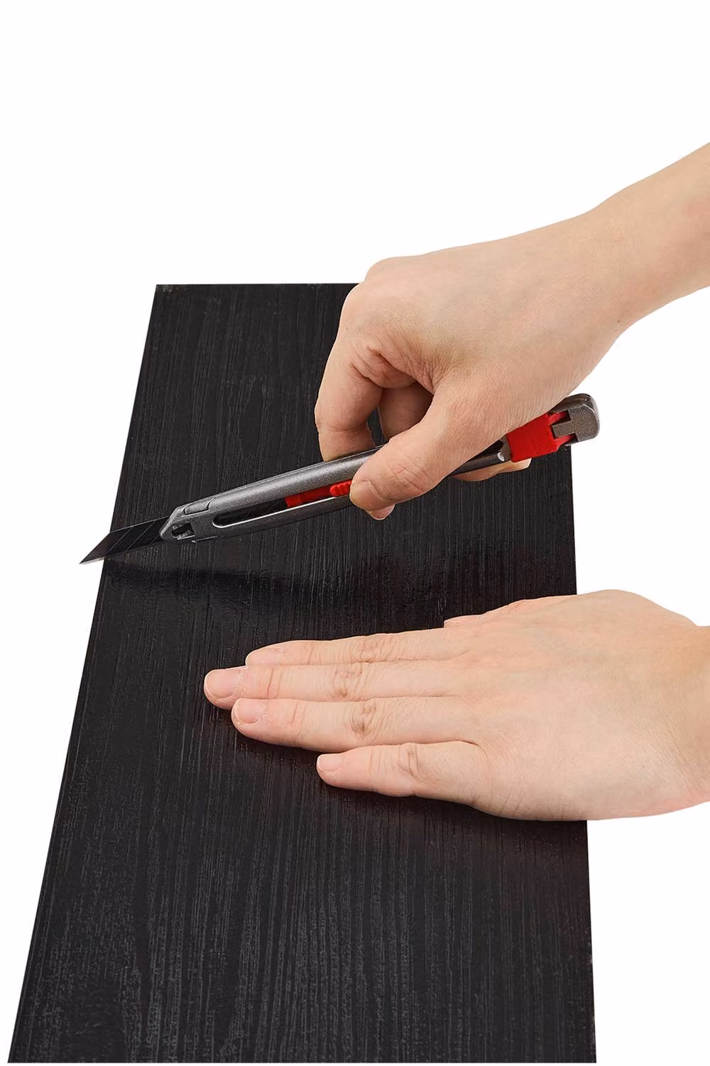 Living and Home 36pc Self-adhesive Wood Grain PVC Floor Tiles in Black – 4