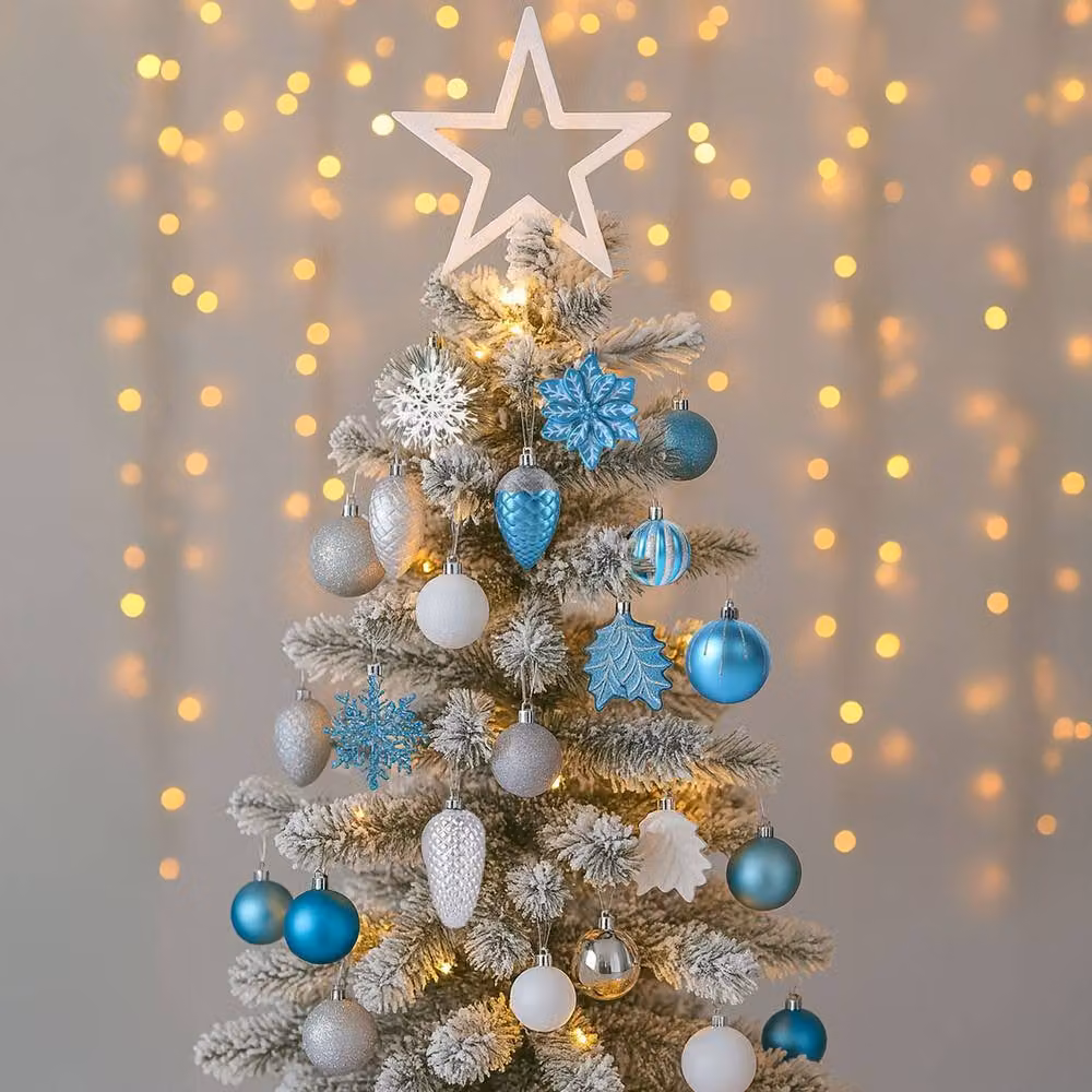 Neo 110-Piece Christmas Tree Bauble Ornament Set in Blue and White – 2