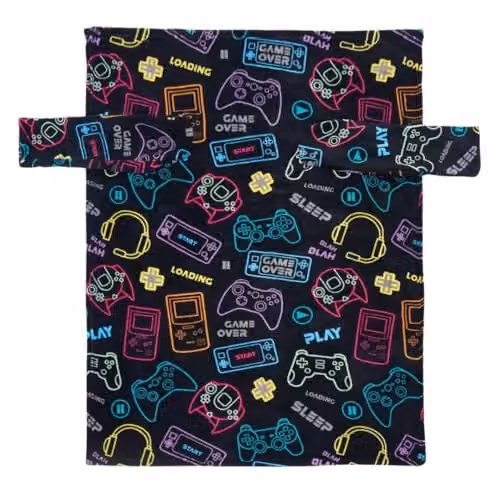 OHS Kids Wearable Fleece Gaming Blanket with Sleeves, Black, W 125 cm x H 125 cm
