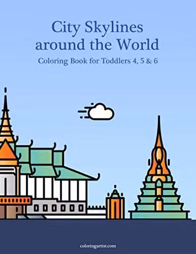 City Skylines around the World Colouring Book for Toddlers 4, 5 & 6 by Independently Published, Multicolour