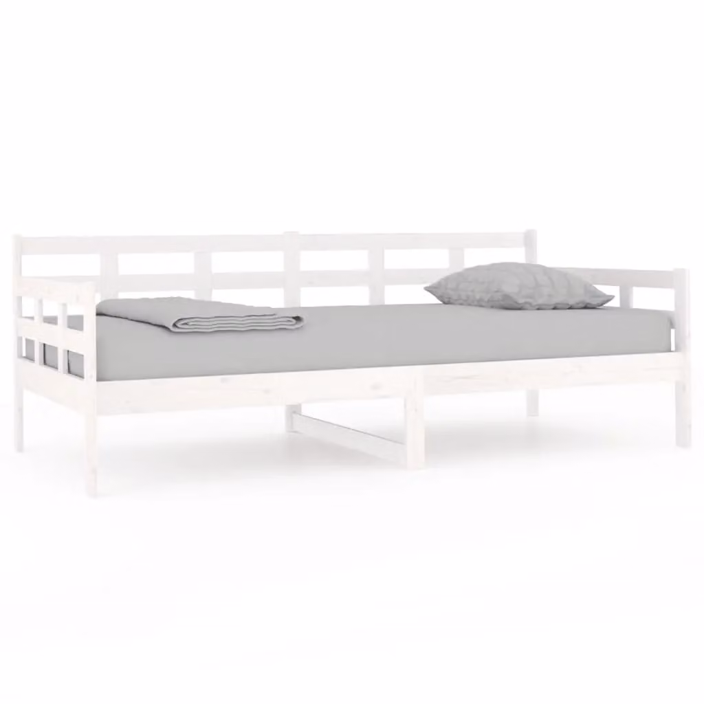 Berkfield Home Rustic White Solid Wood Pine Day Bed W/D/H: 190 x 90 x 0 cm – 2