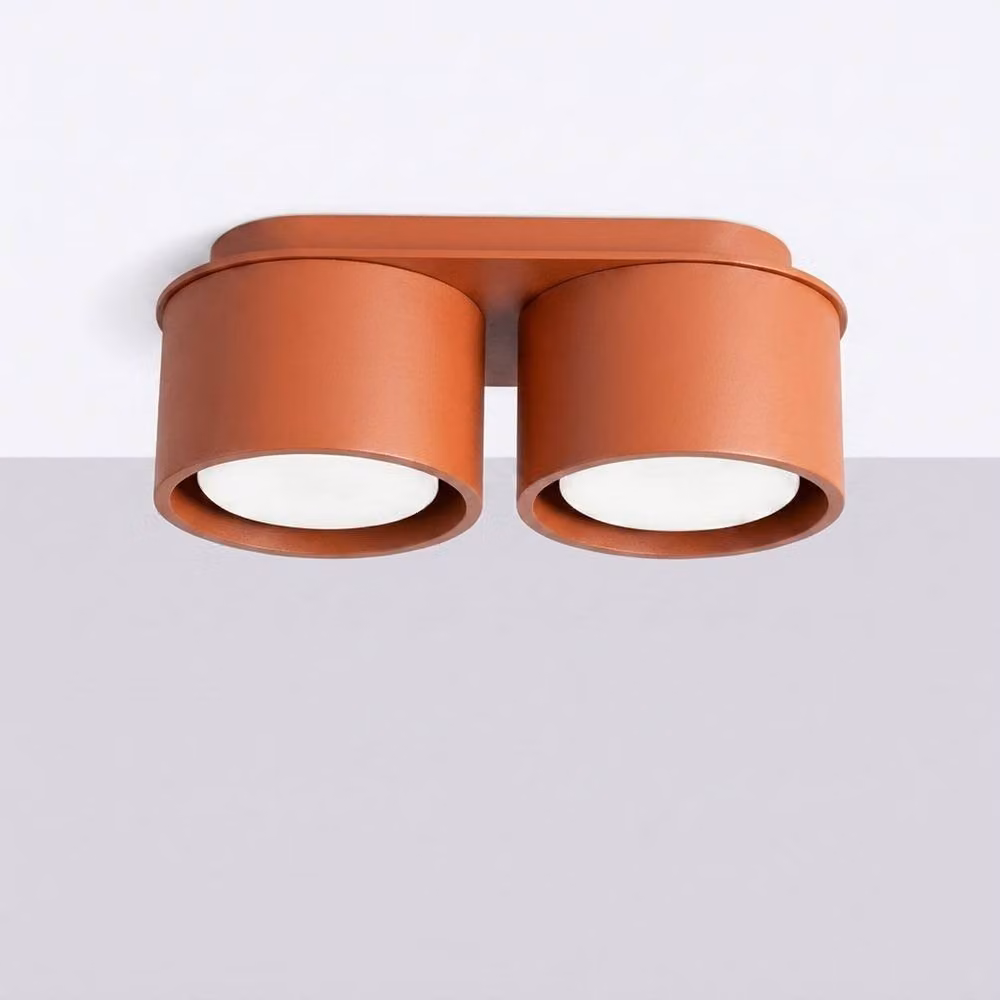 Sollux Lighting minimalist round ceramic ceiling lamp in terracotta, W/D/H: 21 x 21 x 10 cm – 2