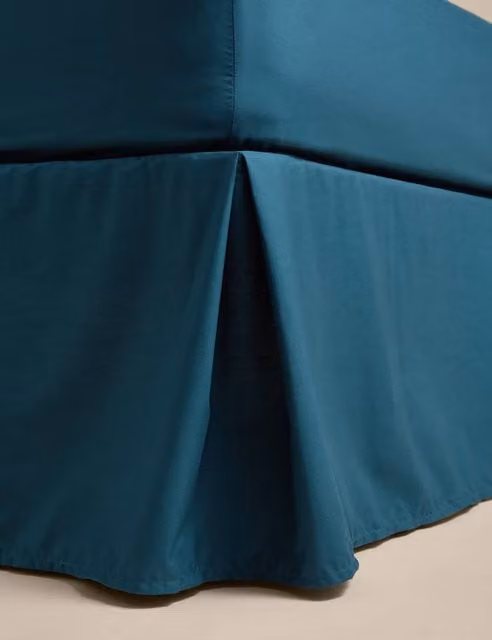 M&S Egyptian Cotton 230 Thread Count Percale Valance, Petrol Blue