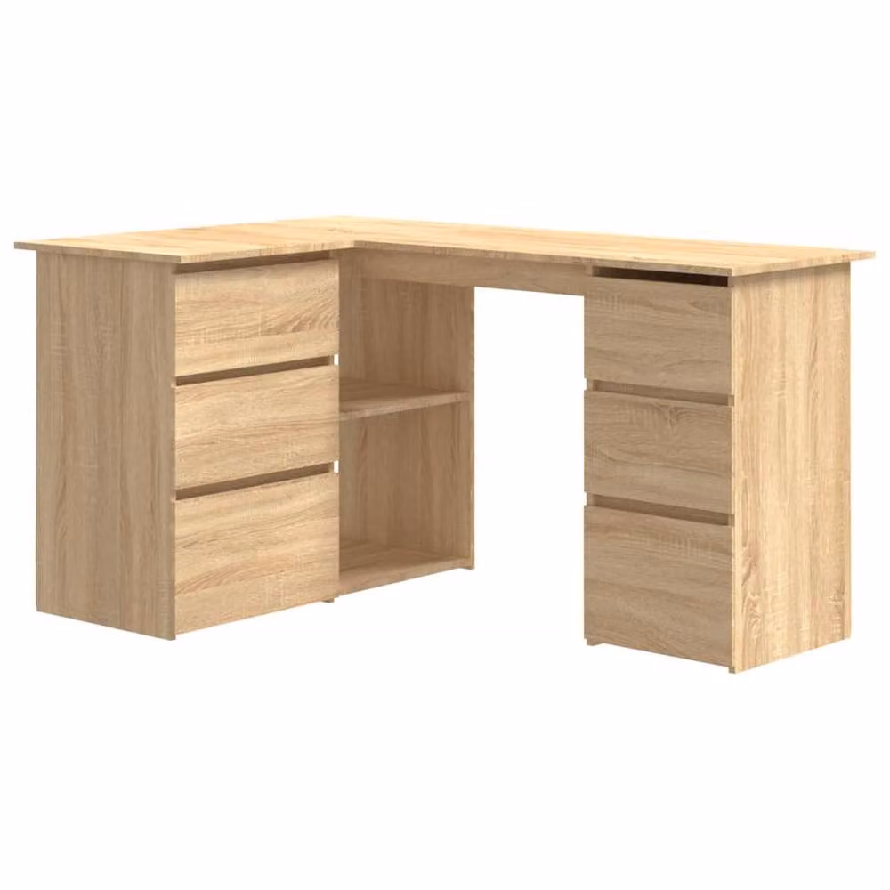 Berkfield Home Durable Corner Desk in Sonoma Oak, W/D/H: 145 x 100 x 76 cm – 2