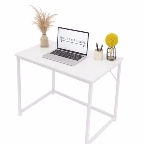 Direct Online Houseware Computer Desk with Rustic White Top, W/D/H: 80 x 50 x 76 cm – 1