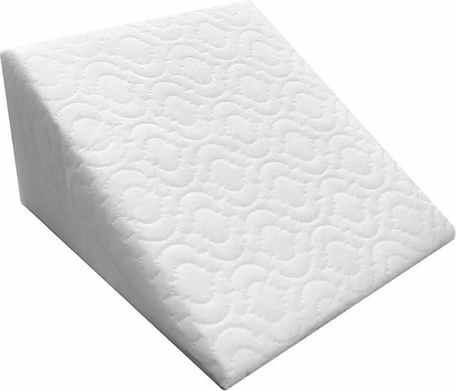 VOGREX White Foam Wedge Pillow for Back, Knee and Neck Support with Removable Machine Washable Cover – 1