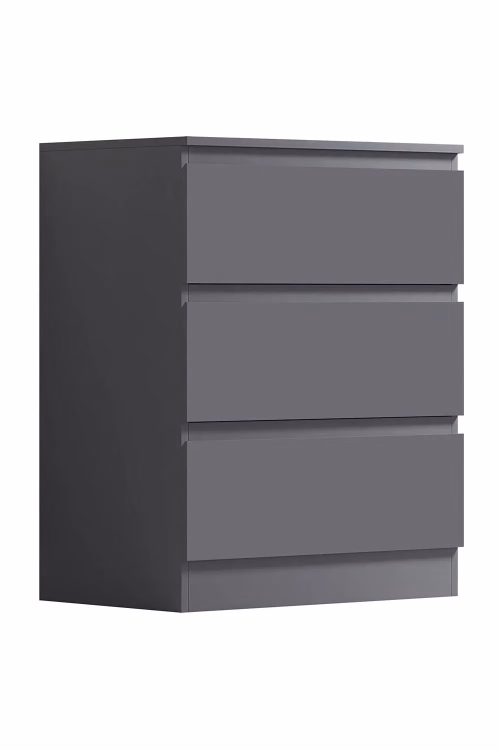 FWStyle Stora 3 Drawer Chest of Drawers in Dark Grey, H 77 x W 60 x D 40 cm – 2
