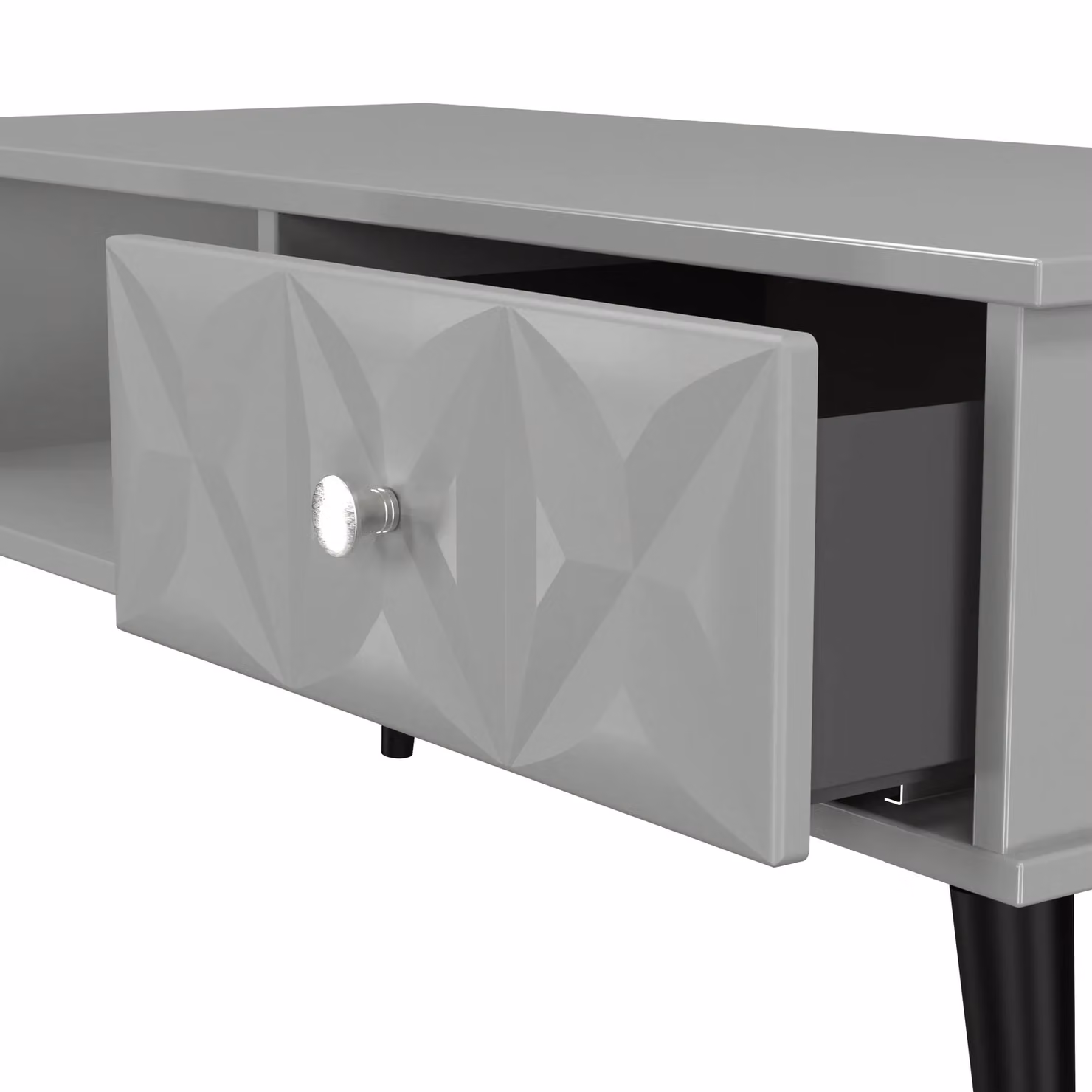 Ready Assembled 2 U Toledo 1 Drawer Coffee Table in Dark Grey – 3