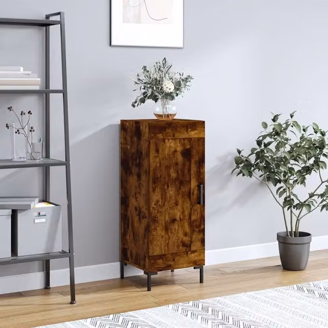 Berkfield Home Smoked Oak Sideboard in Brown, W/D/H: 34.5 x 34.5 x 90 cm – 1