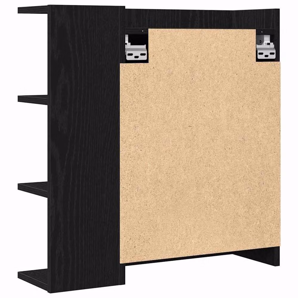 Berkfield Home Black Oak Modern Bathroom Mirror Cabinet, W/D/H: 62.5 x 20.5 x 64 cm – 4