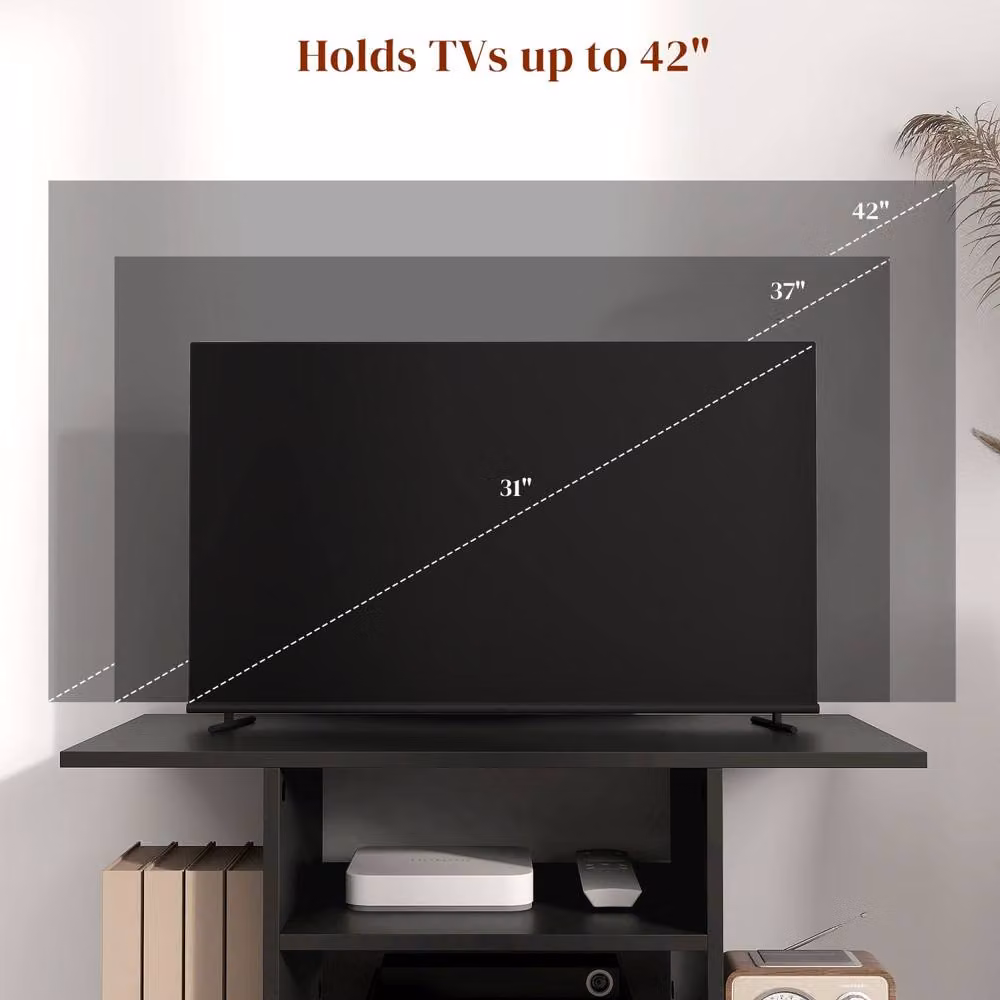Wyld Haus Coro Black Mobile TV Storage Unit with Shelves W/D/H: 80 x 40 x 40 cm – 6