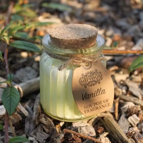 Soy Pot Of Fragrance Vanilla Scented Glass Jar Candle with Bamboo Lid – 2