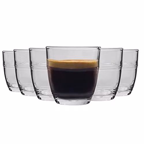 Duralex Gigogne Shot Glass Espresso Cups, 90ml, Pack of 12, Transparent – 1