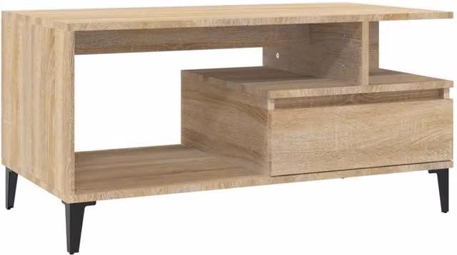 Berkfield Home Sonoma Oak Coffee Table in Natural, W/D/H: 90 x 49 x 45 cm