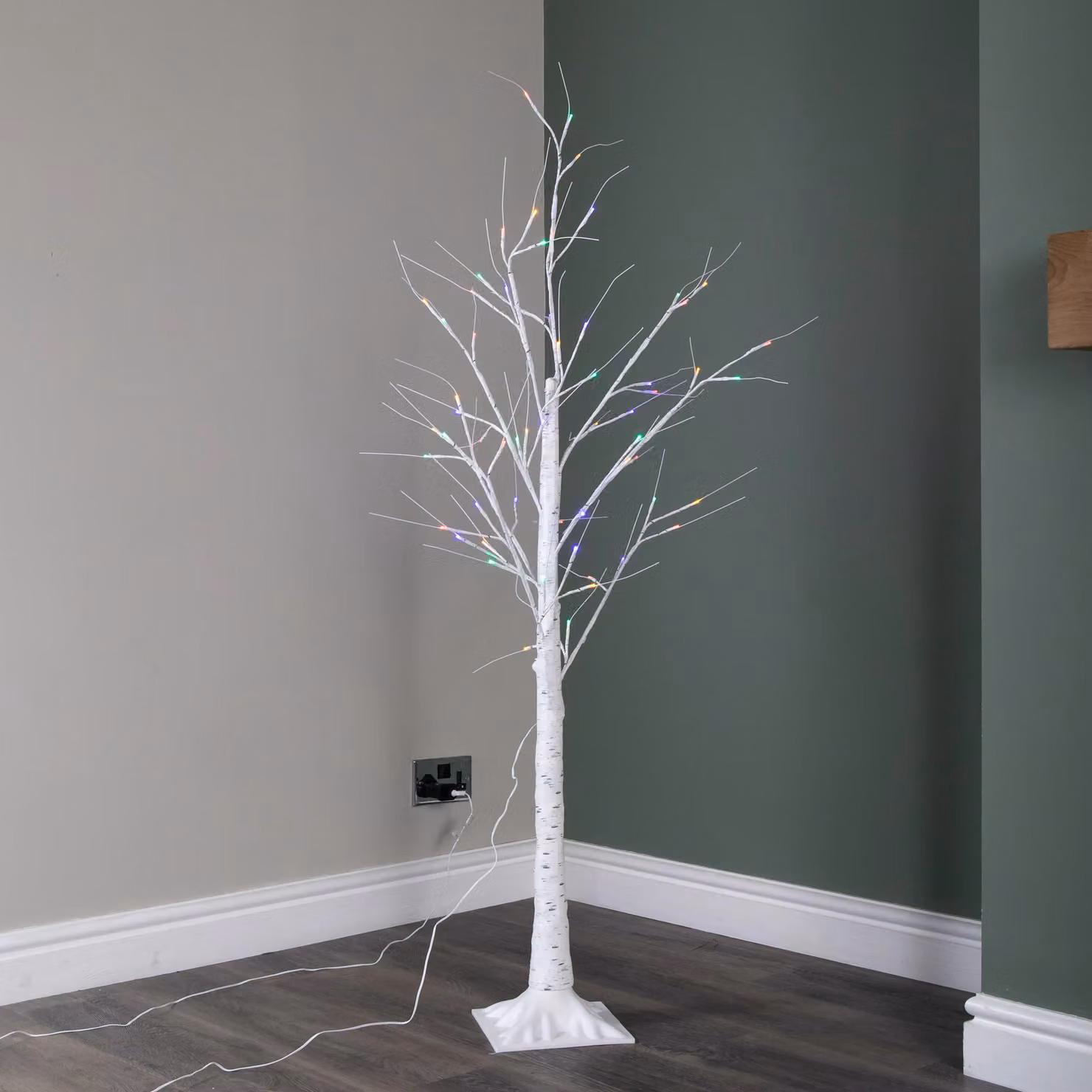 Samuel Alexander 1.5m Light Up Christmas Birch Tree with 64 Multi-Coloured LEDs – 2