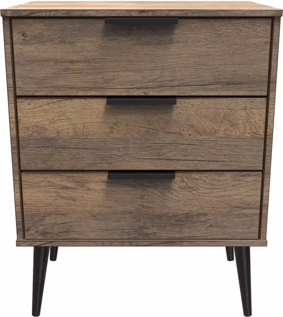 Ready Assembled 2 U Fuji 3 Drawer Chest in Dark Brown – 1