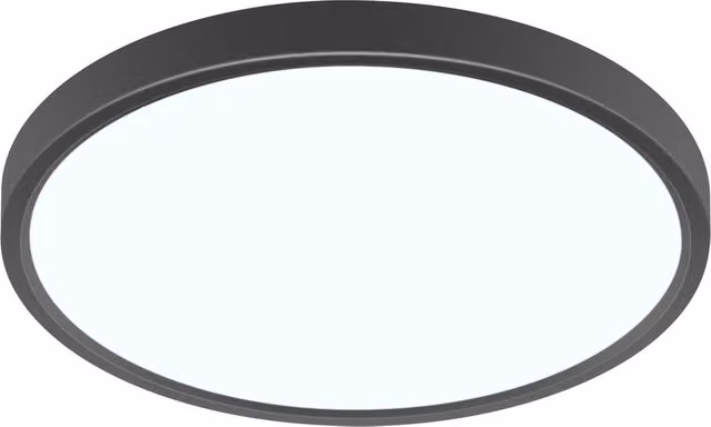 GOECO 24W Round LED Ceiling Light, 6500K, IP54 Waterproof, Black