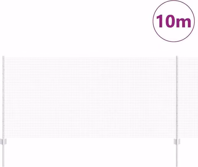 vidaXL Berkfield Home Modern Garden Fence Set of 2, Galvanised Steel, Silver, W: 1 m, H: 1 m – 1