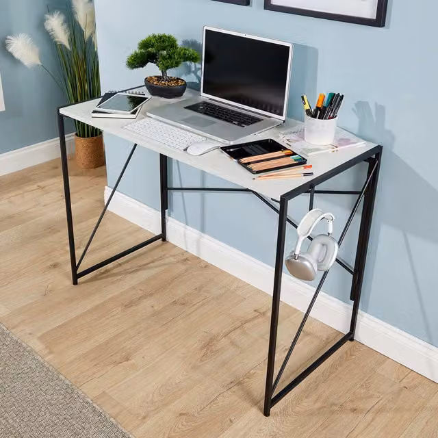 Home Source Brampton Compact Folding Writing Desk in White
