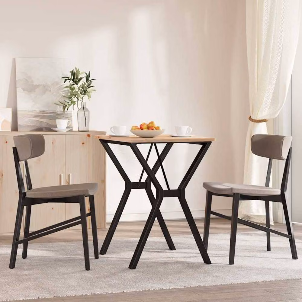 Berkfield Home Y-Frame Dining Table Legs in Black Steel, W/D/H: 60 x 50 x 73 cm – 3
