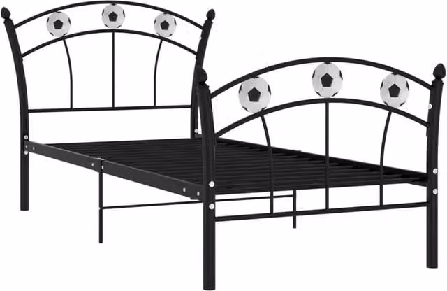 Berkfield Home Football Design Metal Bed Frame, Black, W: 90 cm, L: 200 cm – 1