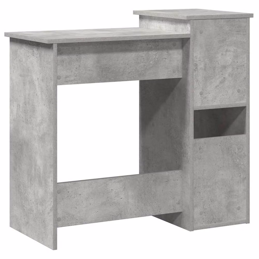 Berkfield Home Decorative Writing Desk with Shelves in Concrete Grey, W/D/H: 84 x 40 x 78 cm – 4