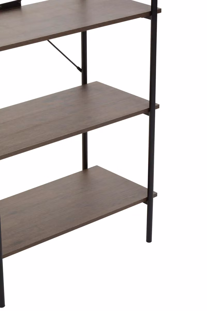 Orsina Five Tier Oak Storage Shelf Unit in Brown, W/D/H: 80 x 40 x 162 cm – 4